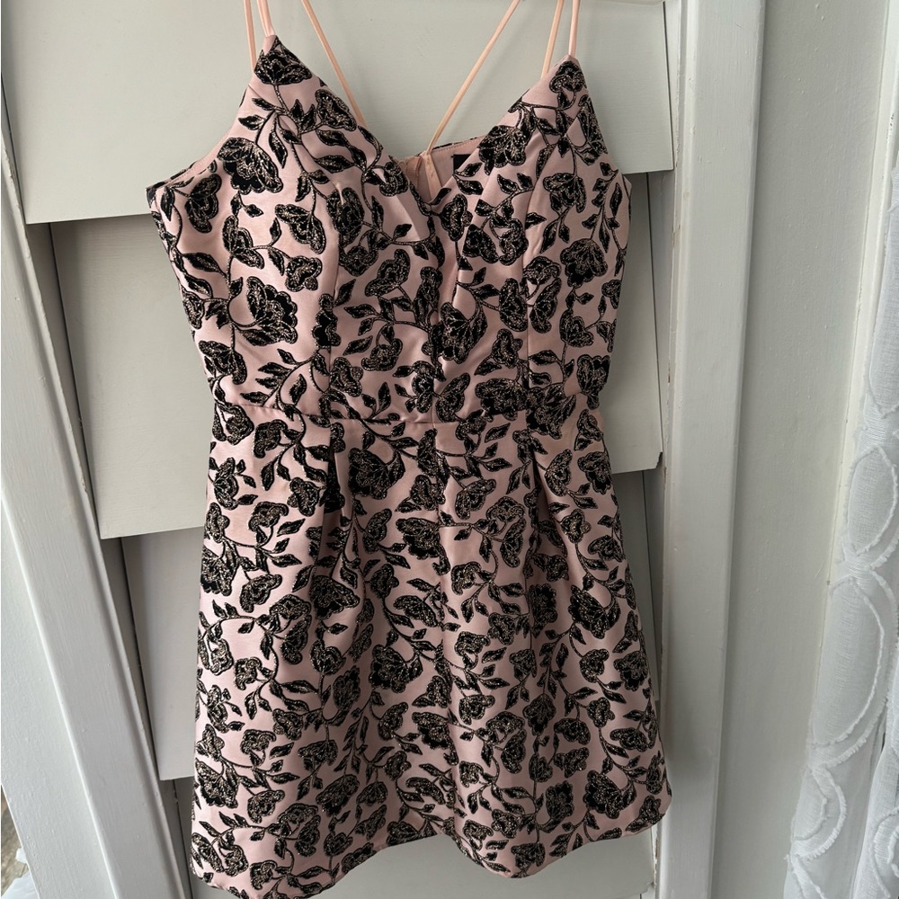 pink and black rose sparkly dress, from windsor size 7/8